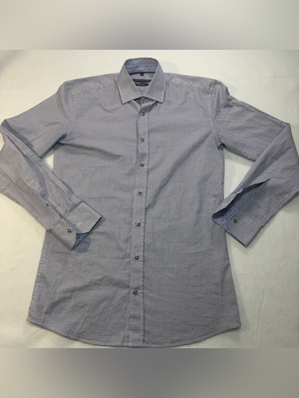 Alessandro Dell’Acqua Napoli Men’s S Blue Check Button Down Traveling Shirt